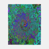 Marmorblau und Aquamarine Abstrakter Retrowirbel Fleecedecke (Vorderseite)