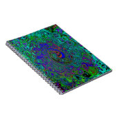 Marmorblau und Aquamarine Abstrakter Retrowirbel Notizblock (Rechte Seite)