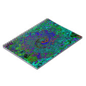 Marmorblau und Aquamarine Abstrakter Retrowirbel Notizblock (Linke Seite)