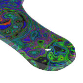 Marmorblau und Aquamarine Abstrakter Retrowirbel Schneidebrett (Ecke)