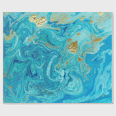 Marmorblau und goldgelb abstrakter Hintergrund. Li Geschenkpapier (Flach)