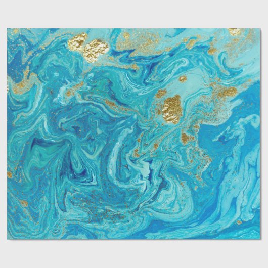 Marmorblau und goldgelb abstrakter Hintergrund. Li Geschenkpapier (Flach)