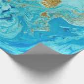 Marmorblau und goldgelb abstrakter Hintergrund. Li Geschenkpapier (Ecke)