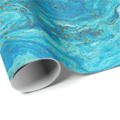 Marmorblau und goldgelb abstrakter Hintergrund. Li Geschenkpapier (Rolleneckpunkt)