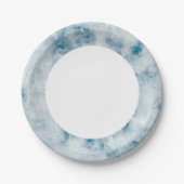 Marmorblauer Hintergrund Pappteller (Vorderseite)