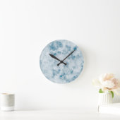 Marmorblauer Hintergrund Runde Wanduhr (Zuhause)