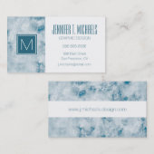 Marmorblauer Hintergrund Visitenkarte (Vorne/Hinten)