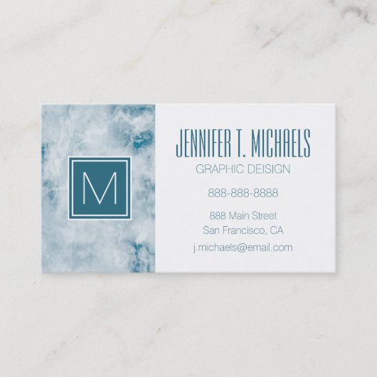 Marmorblauer Hintergrund Visitenkarte (Vorderseite)