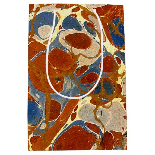 Marmorblaues Rot-Creme-Gelb des Mittlere Geschenktüte (Vorderseite)