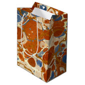 Marmorblaues Rot-Creme-Gelb des Mittlere Geschenktüte (Rückseite Schrägansicht)