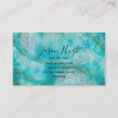 Marmorboden aus Aqua-Glitzer Visitenkarte (Rückseite)