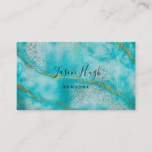 Marmorboden aus Aqua-Glitzer Visitenkarte (Vorderseite)