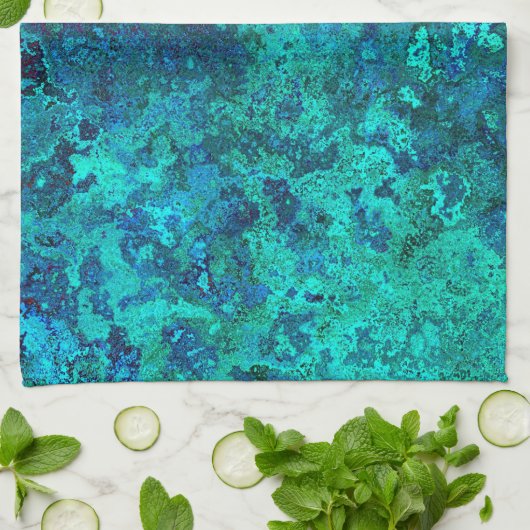 Marmorboden blau und türkisblau geschirrtuch (Gefaltet)