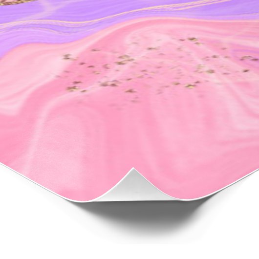 Marmorboden - rosa und lila poster (Ecke)