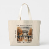 Marmorbogen im Regen Herbst Baumwolltasche Jumbo Stoffbeutel (Rückseite)