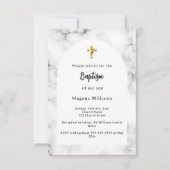 Marmorbogengold-Taufe Einladung (Vorderseite)