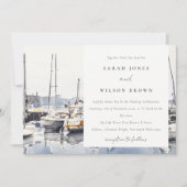 Marmorboote an der Küste bei Hochzeit im Hafen Sea Einladung (Vorderseite)