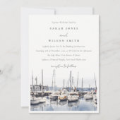 Marmorboote an der Küste bei Hochzeit im Hafen Sea Einladung (Vorderseite)