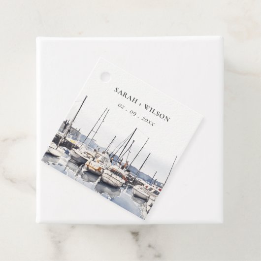 Marmorboote an der Küste bei Hochzeit im Hafen Sea Geschenkanhänger (Beispiel)