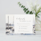 Marmorboote an der Küste von Mute Pastel Seascape  RSVP Karte (Stehend Vorderseite)