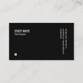 Marmorborder Minimal Modernes Trendy Black Visitenkarte (Rückseite)