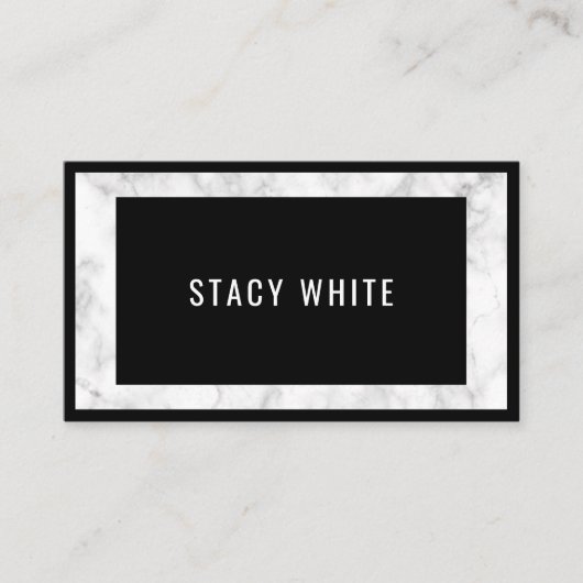 Marmorborder Minimal Modernes Trendy Black Visitenkarte (Vorderseite)