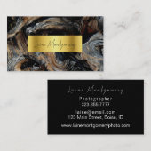 Marmorbraun und schwarz mit Gold Visitenkarte (Vorne/Hinten)