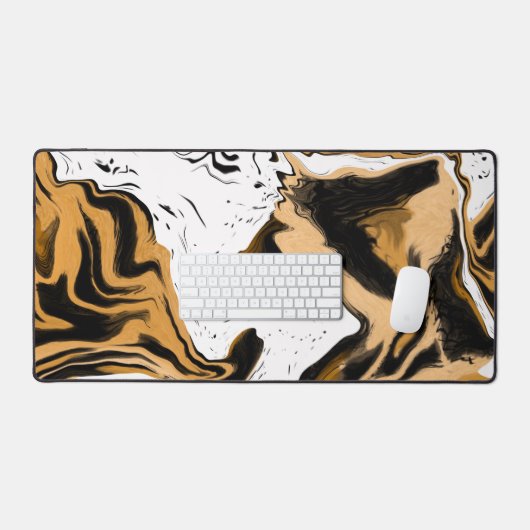 Marmorbraun und schwarzer Leopard Schreibtischunterlage (Tastatur & Maus)