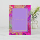 Marmorbräuner, rosa, lila und goldfarben save the date (Stehend Vorderseite)