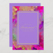 Marmorbräuner, rosa, lila und goldfarben save the date (Vorne/Hinten)