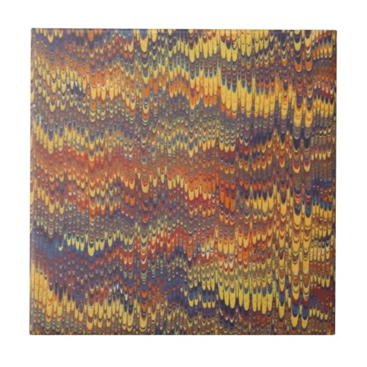 Marmorbuch Endpaper Yellow Orange Blue Violet Fliese (Vorderseite)