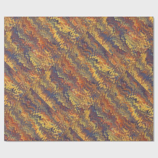 Marmorbuch Endpaper Yellow Orange Blue Violet Geschenkpapier (Flach)