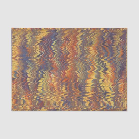 Marmorbuch Endpaper Yellow Orange Blue Violet Seidenpapier (Vorderseite)