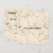 Marmorcreme-Babydusche Einladung (Vorne/Hinten)