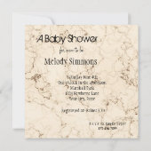 Marmorcreme-Babydusche Einladung (Rückseite)