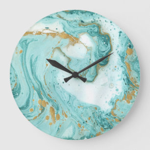 Marmordekor, künstlerische abstrakte Farbe Große Wanduhr