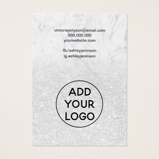 Marmordekronenverkleidung aus weißem Glitzer (Rückseite)