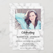 Marmordenkmal Foto Beerdigung Feier des Lebens Einladung (Vorne/Hinten)