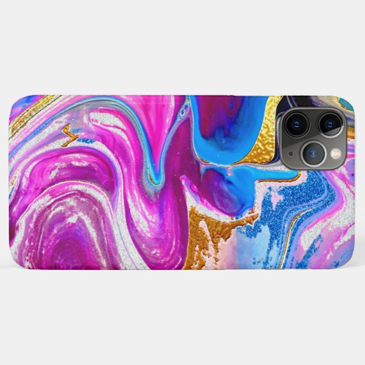 Marmordesign aus rosa Glitzer Case-Mate iPhone Hülle (Rückseite (Horizontal))