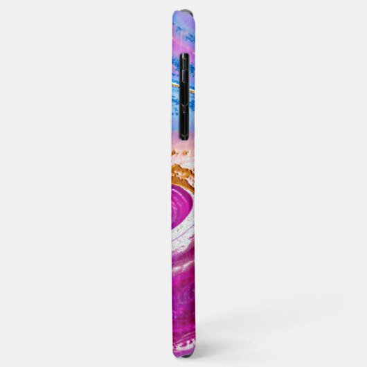 Marmordesign aus rosa Glitzer Case-Mate iPhone Hülle (Hinten/Links)