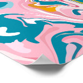 Marmordesign mit rosa und Aquamarin Poster (Ecke)