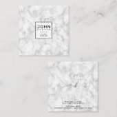 Marmordesign Moderne Monogram Elegant Square Busin Quadratische Visitenkarte (Vorne/Hinten)
