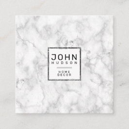 Marmordesign Moderne Monogram Elegant Square Busin Quadratische Visitenkarte