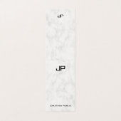 Marmordesign Modernes Monogramm elegant gefaltet Visitenkarten (Außenseite Aufgefaltet)