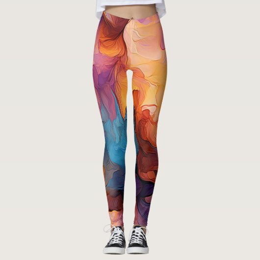 Marmoreffekt Leggings (Vorderseite)