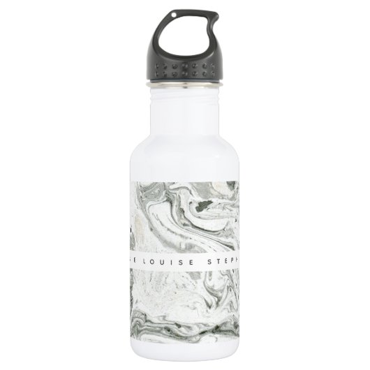 Marmoreffekt personalisierte Wasserflasche (Vorderseite)