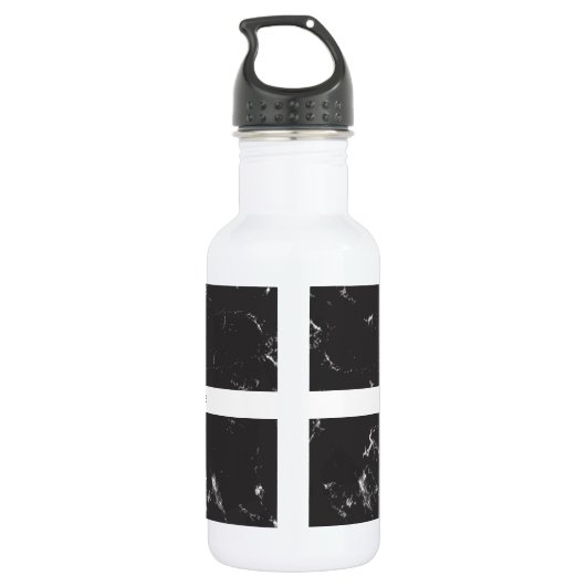 Marmoreffekt personalisierte Wasserflasche (Rückseite)
