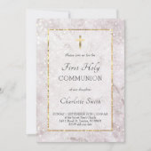 Marmorelegante Erste Kommunion Einladung (Vorderseite)