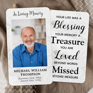 Marmorerinnerungskarte für Gedicht Foto Gedenkkart