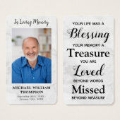 Marmorerinnerungskarte für Gedicht Foto Gedenkkart (Vorne & Hinten)